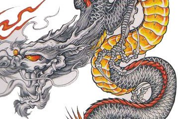 过肩龙纹身手稿图片