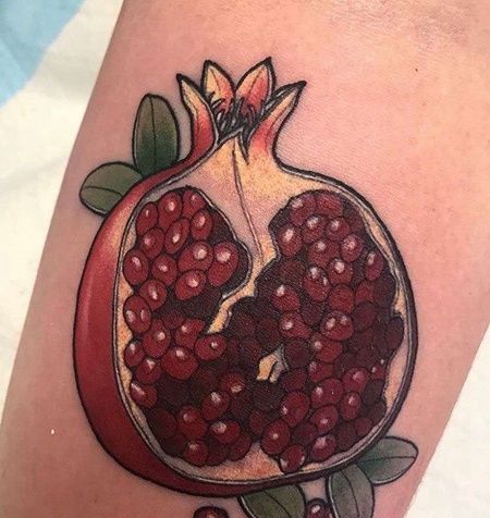 New School小臂石榴纹身图案