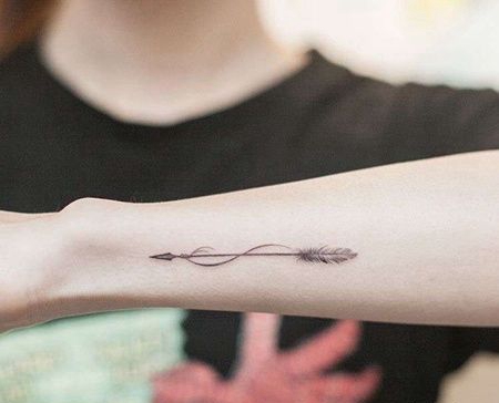 小清新手腕箭纹身图案