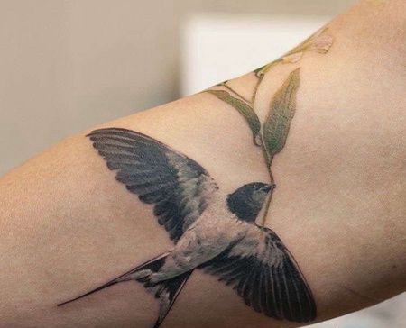 小臂燕子纹身图案