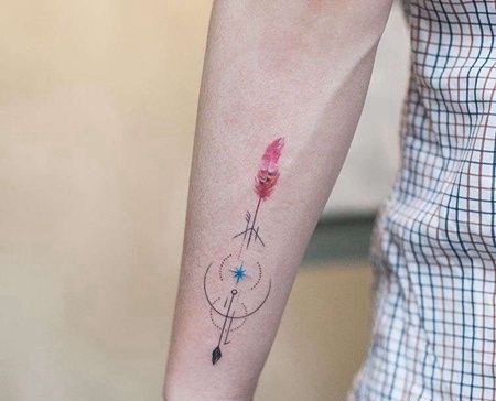 小清新小臂箭纹身图案