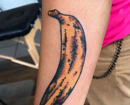 Old School小臂香蕉纹身图案