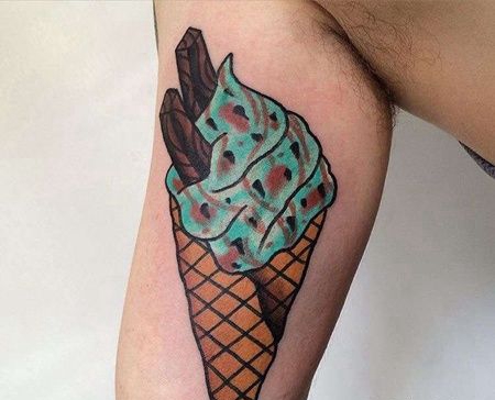 Old School大臂冰淇淋纹身图案