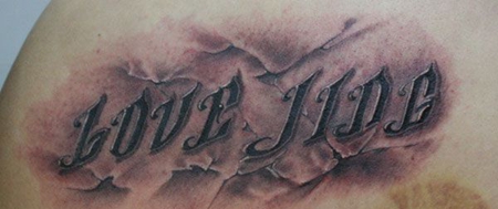 做旧效果的英文纹身图案