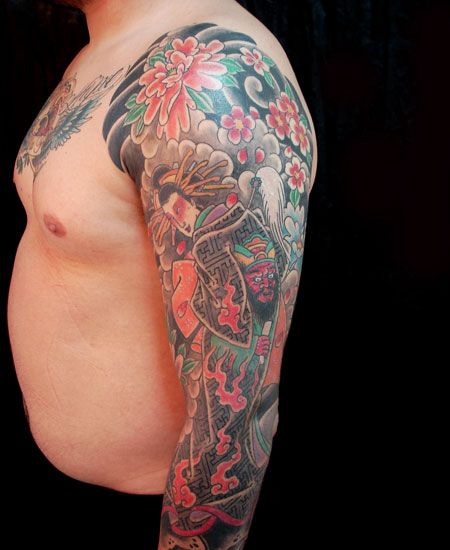 花臂日本仕女纹身图案