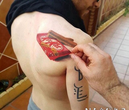 吃货的信仰，后背个性D零食纹身