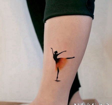 灵魂舞者，小腿好看的舞蹈者纹身图案