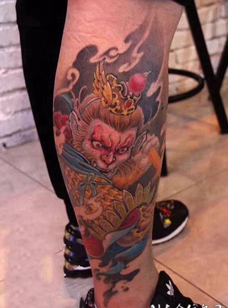 怒斥凌霄殿，小腿斗战胜佛彩绘纹身