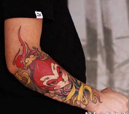 不一样的齐天大圣，手臂卡通斗战胜佛个性纹身