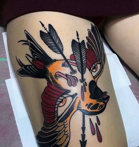 大腿前侧new school鸟