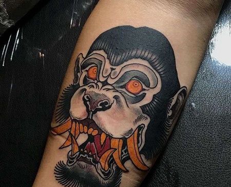 小臂外侧new school 猴子