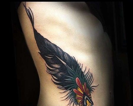 上半身侧方new school羽毛