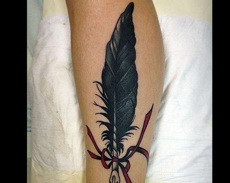 小腿外侧new school羽毛