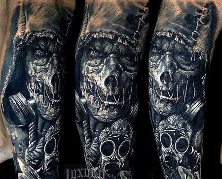 小腿包围写实骷髅