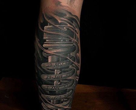 小腿包围黑灰机械