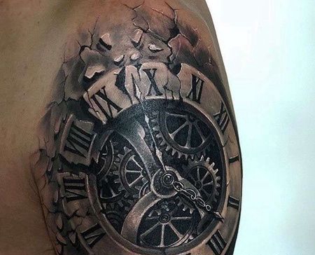 大臂包围黑灰钟表