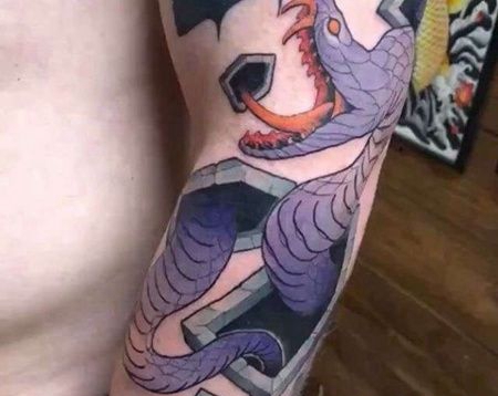 手臂外侧new school蛇