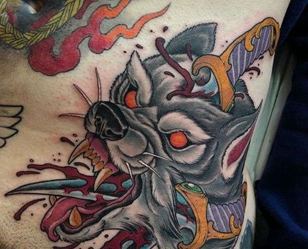 腰侧new school狼与匕首