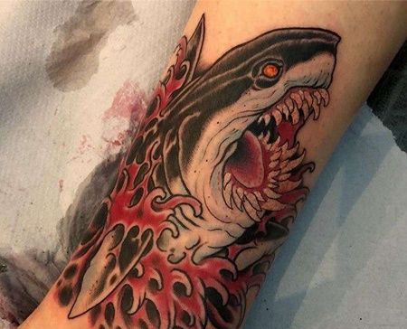 小腿外侧new school鲨鱼