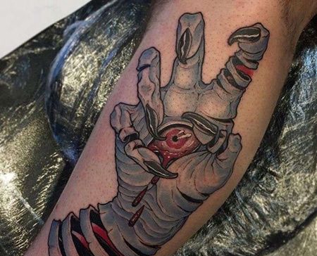 小腿外侧new school手与眼睛