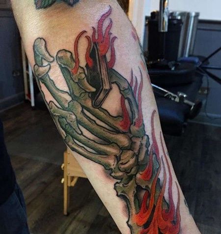 小臂内侧new school 手