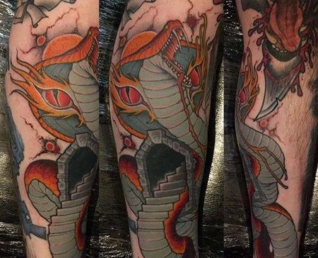 小腿包围new school蛇