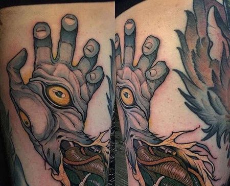 大腿前侧new school 手掌与眼睛