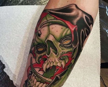 小臂包围new school骷髅