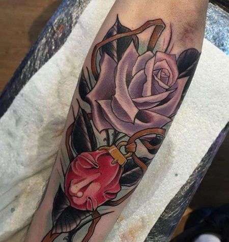 小臂外侧new school 花