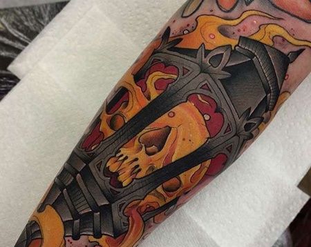 小臂包围new school骷髅火焰