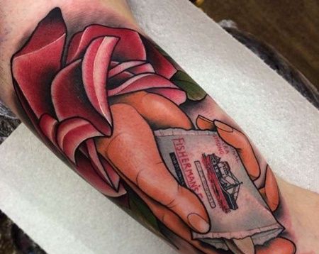 大臂包围new school花与手