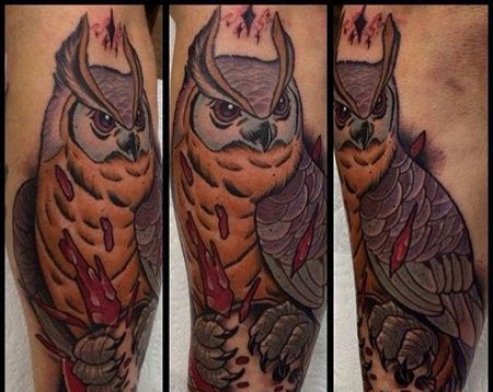 小腿外侧new school猫头鹰