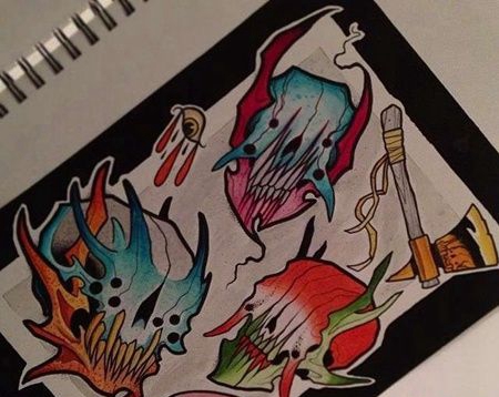 new school 骷髅 斧子