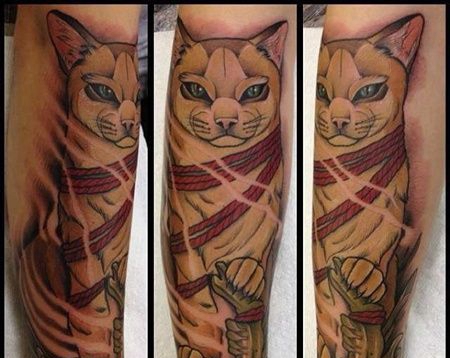 小臂包围new school猫