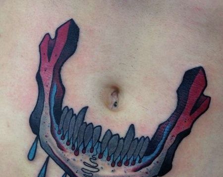 腹部new school 创意纹身