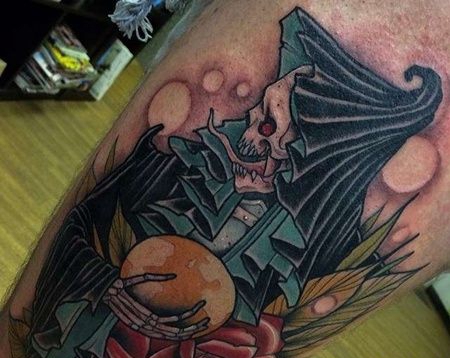 小腿外侧 new school 骷髅