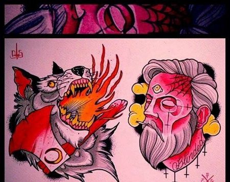 new school 狼 人像