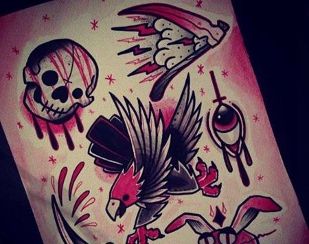 New school 鹰 狗 骷髅 匕首