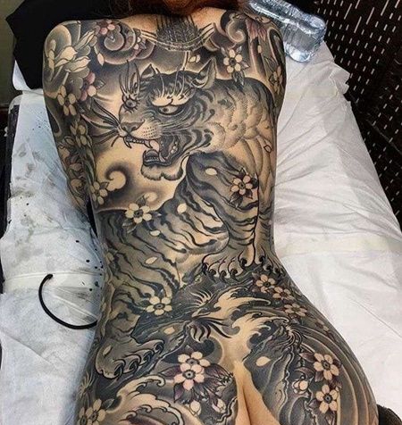 通体日式传统虎纹样