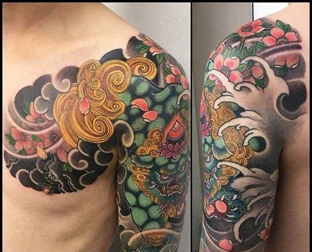 大臂包臂过肩日式传统神兽