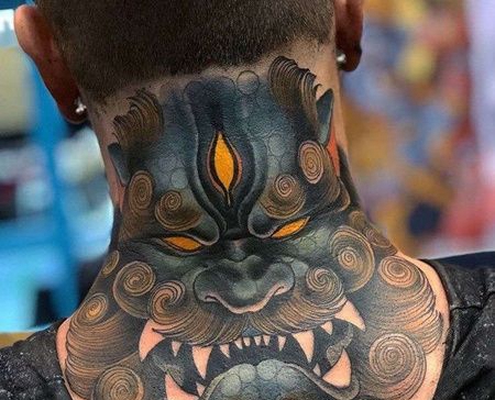 颈部日式传统鬼怪