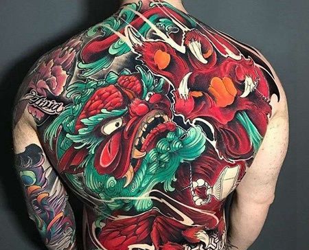 后背日式传统神兽