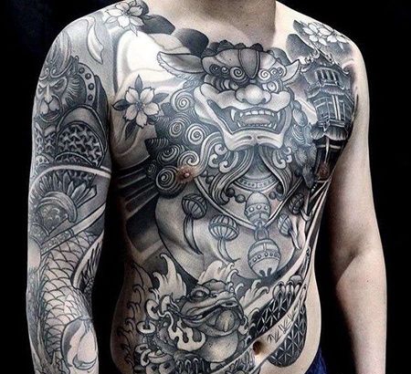 半身包臂日式传统神兽