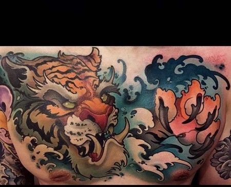 胸部包臂新传统老虎