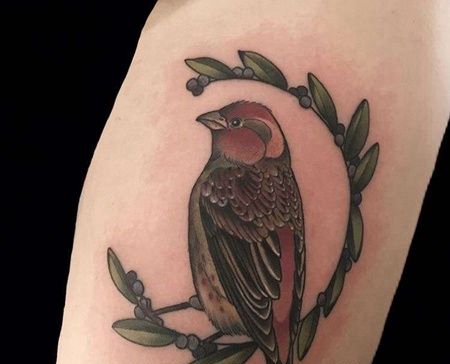 手臂内侧写实鸟