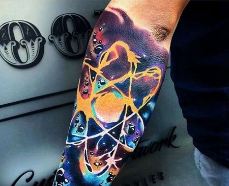 小臂包臂new school抽象星空