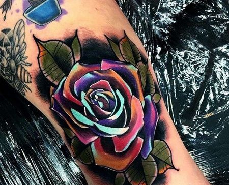 大腿前侧new school花朵