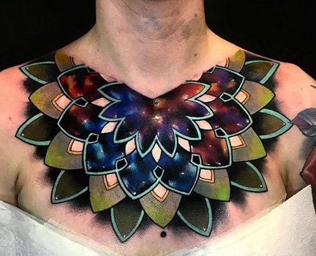 前胸部new school纹样