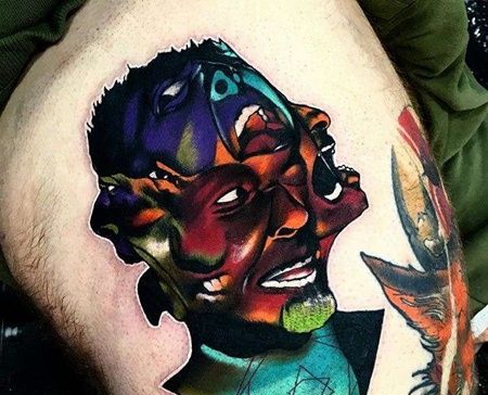 大腿外侧new school抽象人像