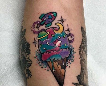 小臂内侧new school冰激凌